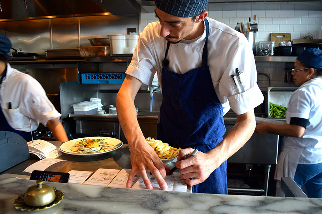 Working the line at Petit Trois, Hollwood
