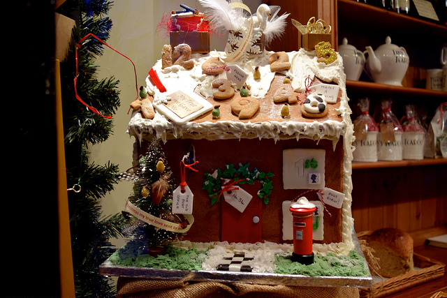 Gingerbread House in Tiny Tim's Christmas Window, Canterbury | www.rachelphipps.com @rachelphipps