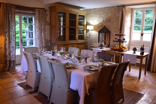 Dining Table at Manoir de Malagorse | www.rachelphipps.com @rachelphipps