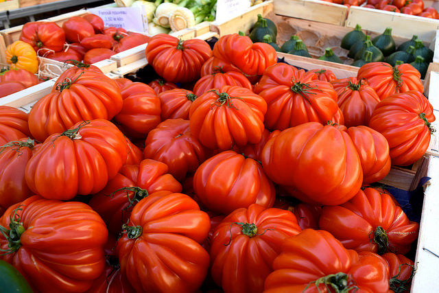 Local Tomatoes at Sarlat Market | www.rachelphipps.com @rachelphipps