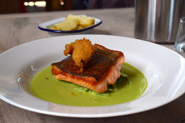 Sea Trout with Pea Sauce and Green Beans at The Sportsman, Seasalter | www.rachelphipps.com @rachelphipps