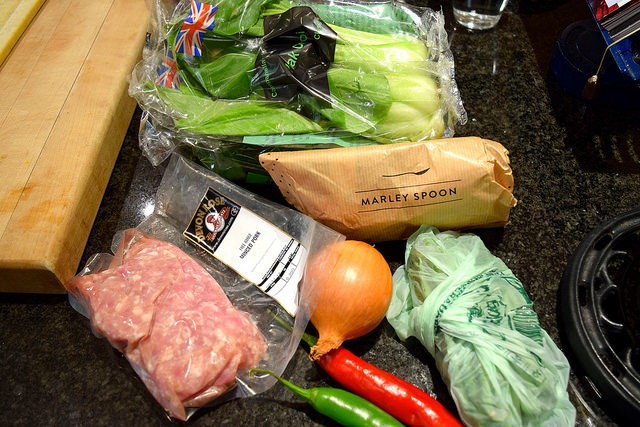 Char Siu Pork Mince Ingredients from the Marley Spoon Meal Box | www.rachelphipps.com @rachelphipps