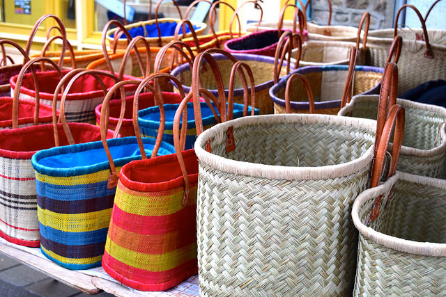 Baskets at Combourg Market, Brittany | www.rachelphipps.com @rachelphipps