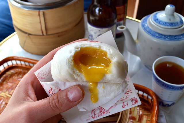 Duck Egg Custard Bao at Bun House, Soho | www.rachelphipps.com @rachelphipps