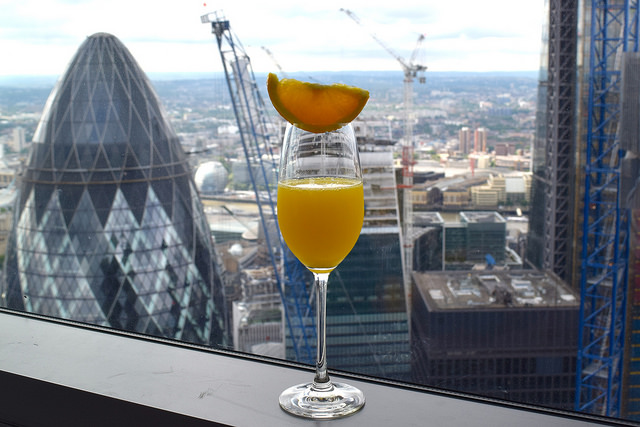 Mimosas with a View at Duck and Waffle | www.rachelphipps.com @rachelphipps