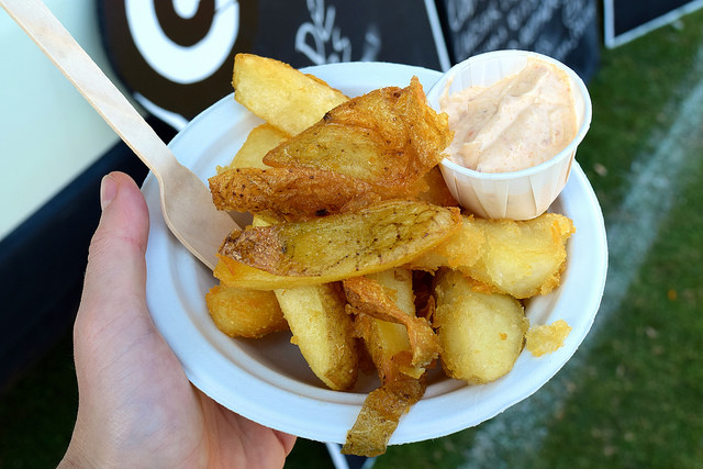 Homemade Chips with Crab Mayo at We Love Hythe Food Festival | www.rachelphipps.com @rachelphipps