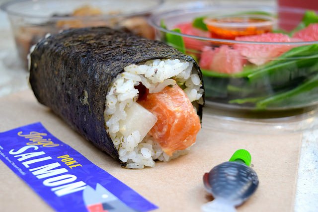 Poke Salmon Hand Roll from Inigo, Soho #sushi #lunch #london #soho #handrolls | www.rachelphipps.com @rachelphipps