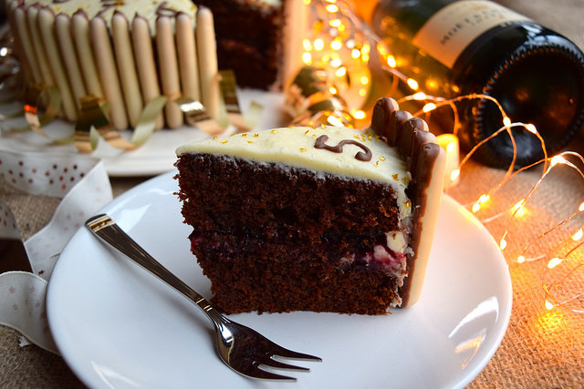 Chocolate, Cherry & Cognac Cake #newyear #newyearseve #cake #baking #party #chocolate #cherry #cognac