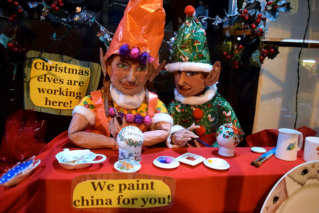 Elves in the Cosmo China Christmas Windows, Canterbury #christmas