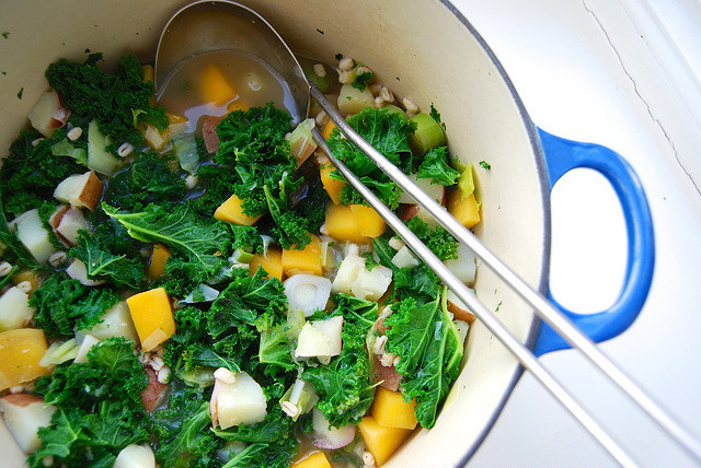 'Winter Cure' Kale, Barley and Root Vegetable Soup #soup #dinner #weeknight #winter