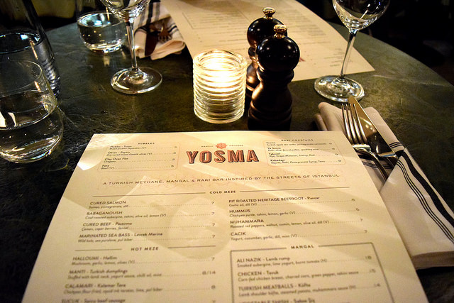 Dinner Menu at Yosma, Marylebone #mezze #marylebone #london