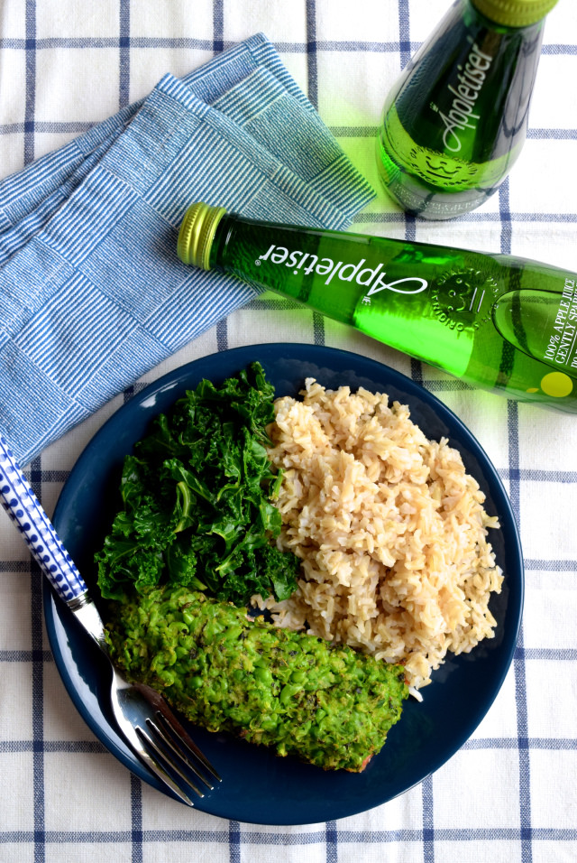 Pea & Mint Crusted Salmon with Appletiser