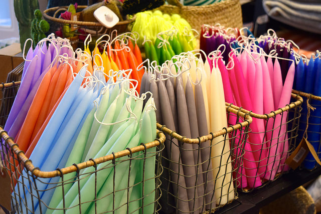 Coloured Candles at Wrapped!, Canterbury #candles #home #canterbury