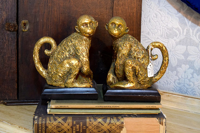 Monkey Bookends at Queen Bee Home, Canterbury