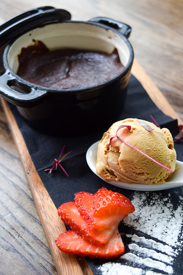 Chocolate Pudding & Salted Caramel Ice Cream at Deakins, Canterbury #chocolate #dessert #icecream #saltedcaramel #canterbury