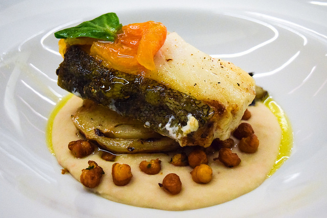 Skrei Cod with Braised Fennel, Butterbean Puree & Chickpeas at Table Cafe, Southwark #cod #fennel #butterbean #fish #london
