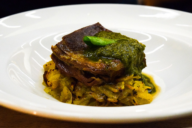 Mutton Breast with Green Sauce & Boulangerie Potatoes at Table Cafe, Southbank #mutton #greensauce #london