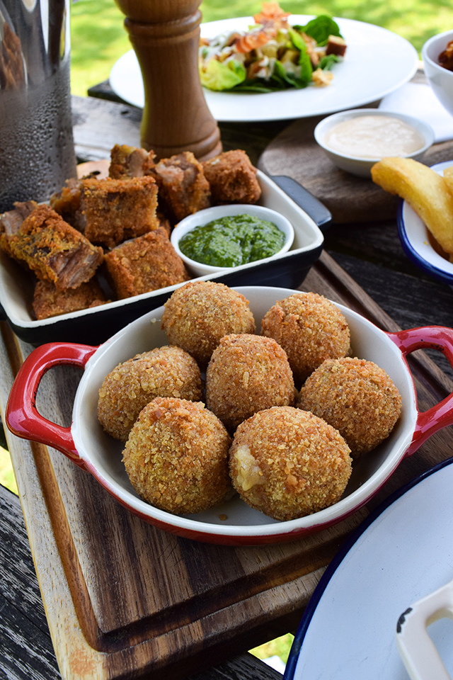 Cheesy Ham Croquettes at The Compasses Inn, Crundale