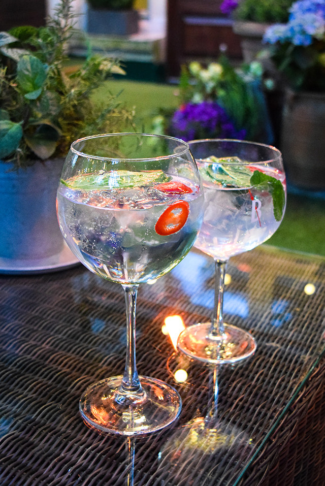 Gin and Tonics at The Royal Horseguards Hotel's Secret Herb Garden #gin #tonic #g&t #gingarden #pubgarden #hotel #london