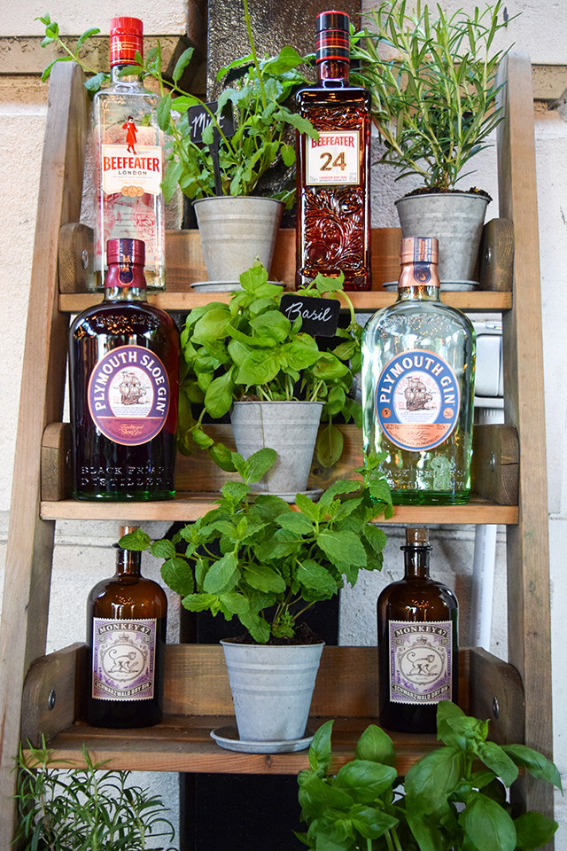 Gin and Herb Selection at The Royal Horseguards Hotel's Secret Herb Garden #gin #herbs #gingarden #pubgarden #hotel #london