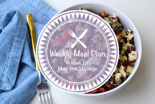 Weekly Meal Plan Week of Meat Free Mondays