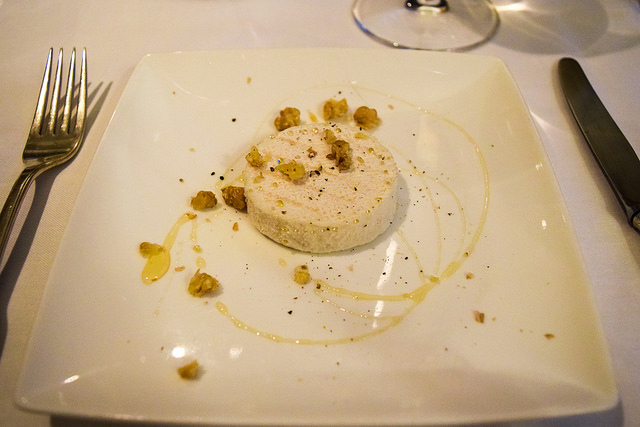 Rocamadour Goats Cheese, Honey & Walnuts at Manoir de Malagorse, France #cheese #goatscheese #honey #walnut #hotel #travel #france