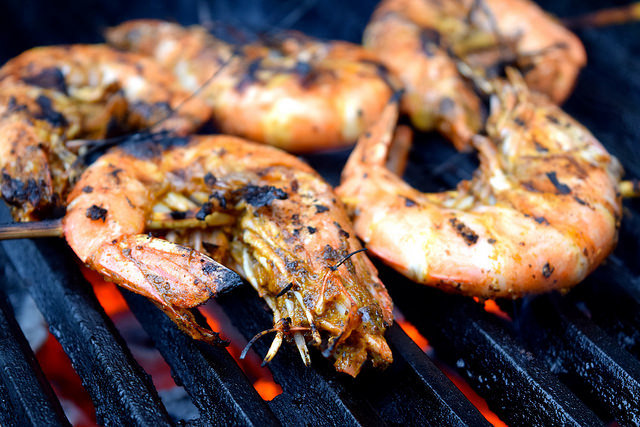 Giant Barbecue Cajun Shrimp #cajun #prawns #shrimp #barbecue #grilling