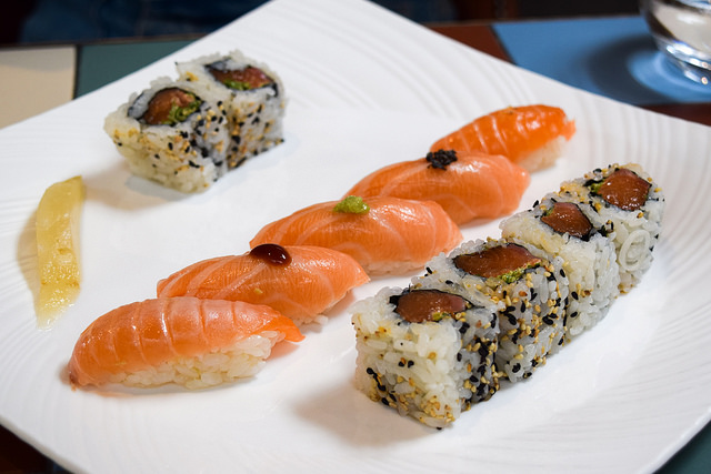 Salmon Sushi Lunch at Yashin Ocean House, Kensington #sushi #london #kensington