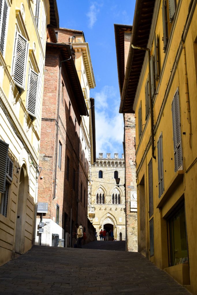 Medieval street in Siena.