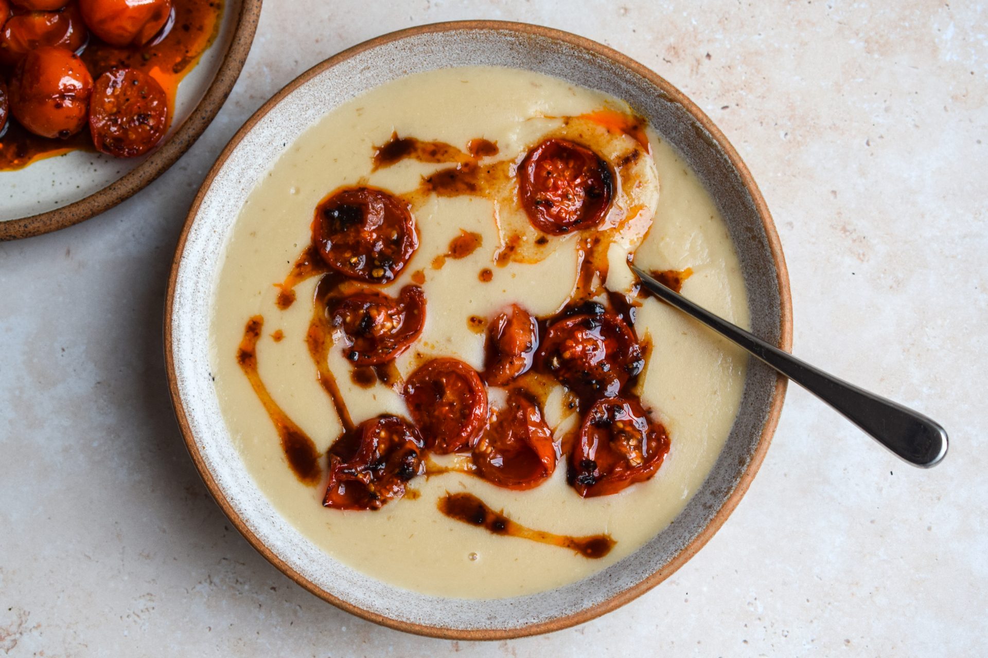 White Bean and Miso Soup with Harissa Roasted Tomatoes Rachel Phipps