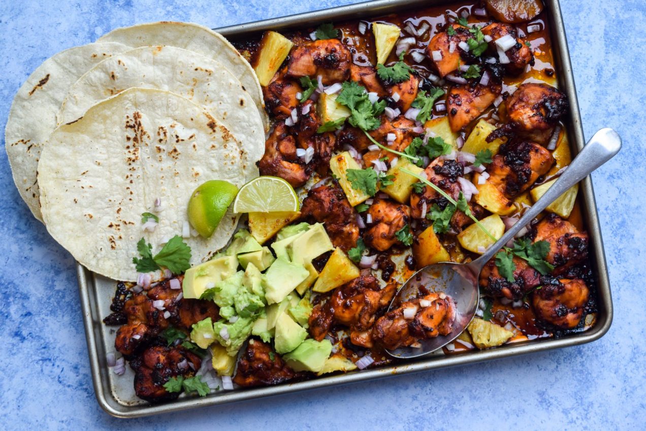 One Pan Chicken & Pineapple Tacos Rachel Phipps
