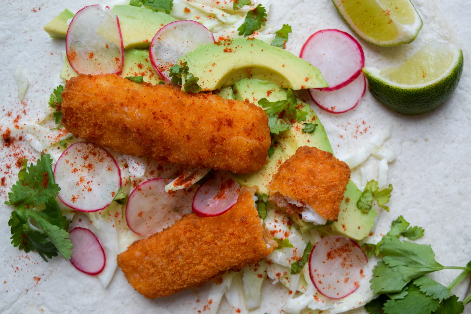 Recipe Fish Finger Taco Wraps with Lime Coleslaw Rachel Phipps