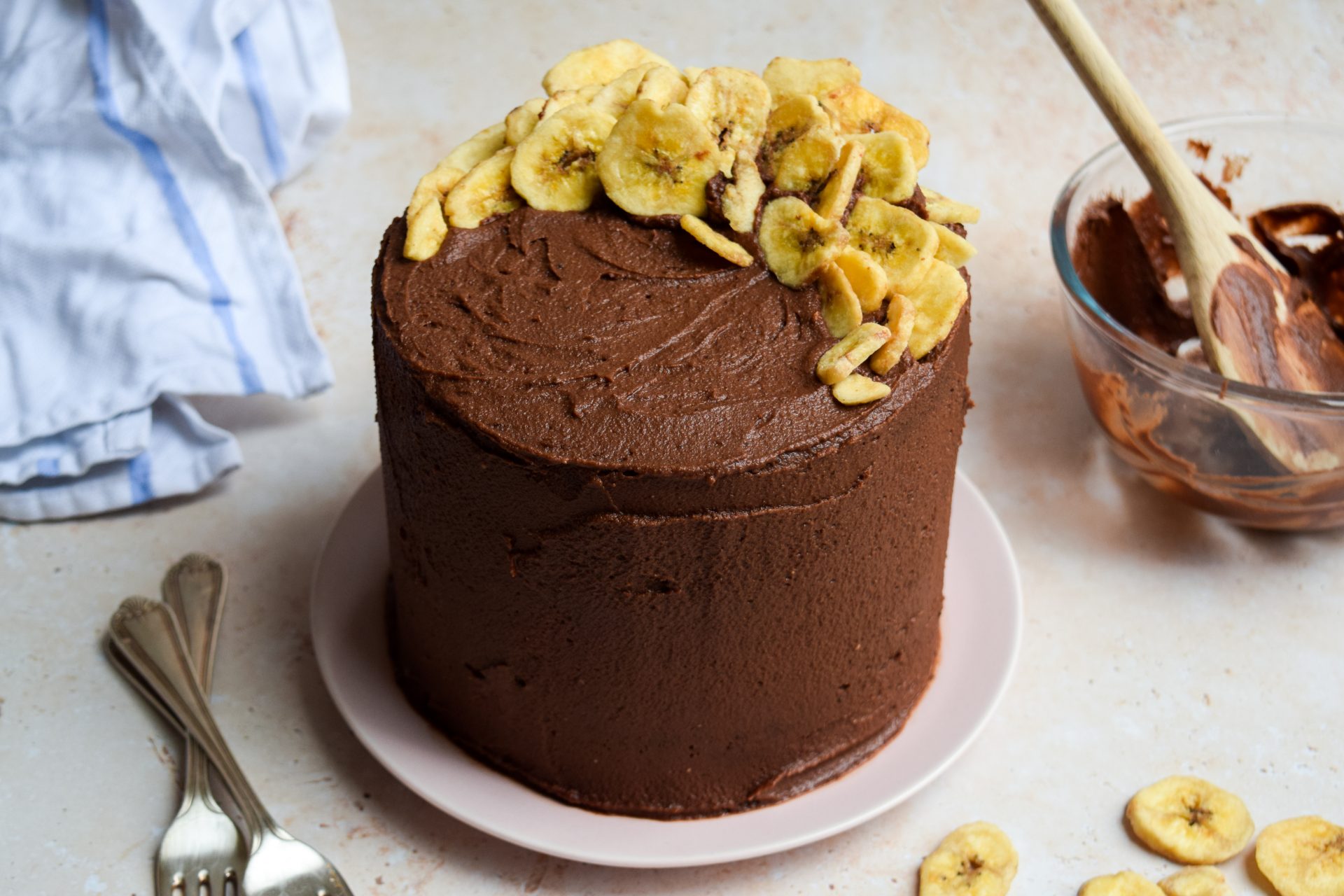 Banana Layer Cake with Rich Chocolate Frosting Celebrating 12 Years