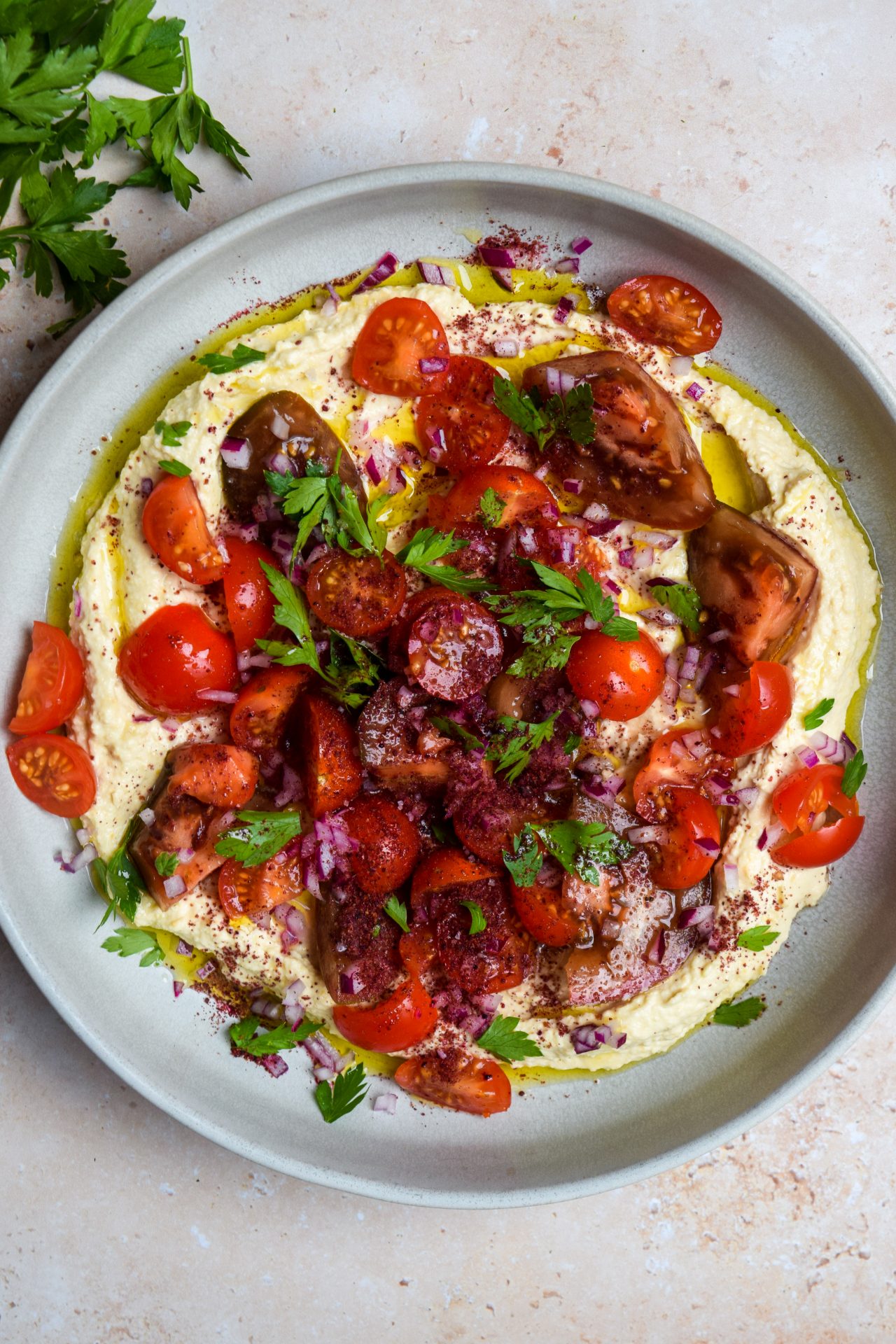 Hummus, Tomato & Sumac Salad Rachel Phipps