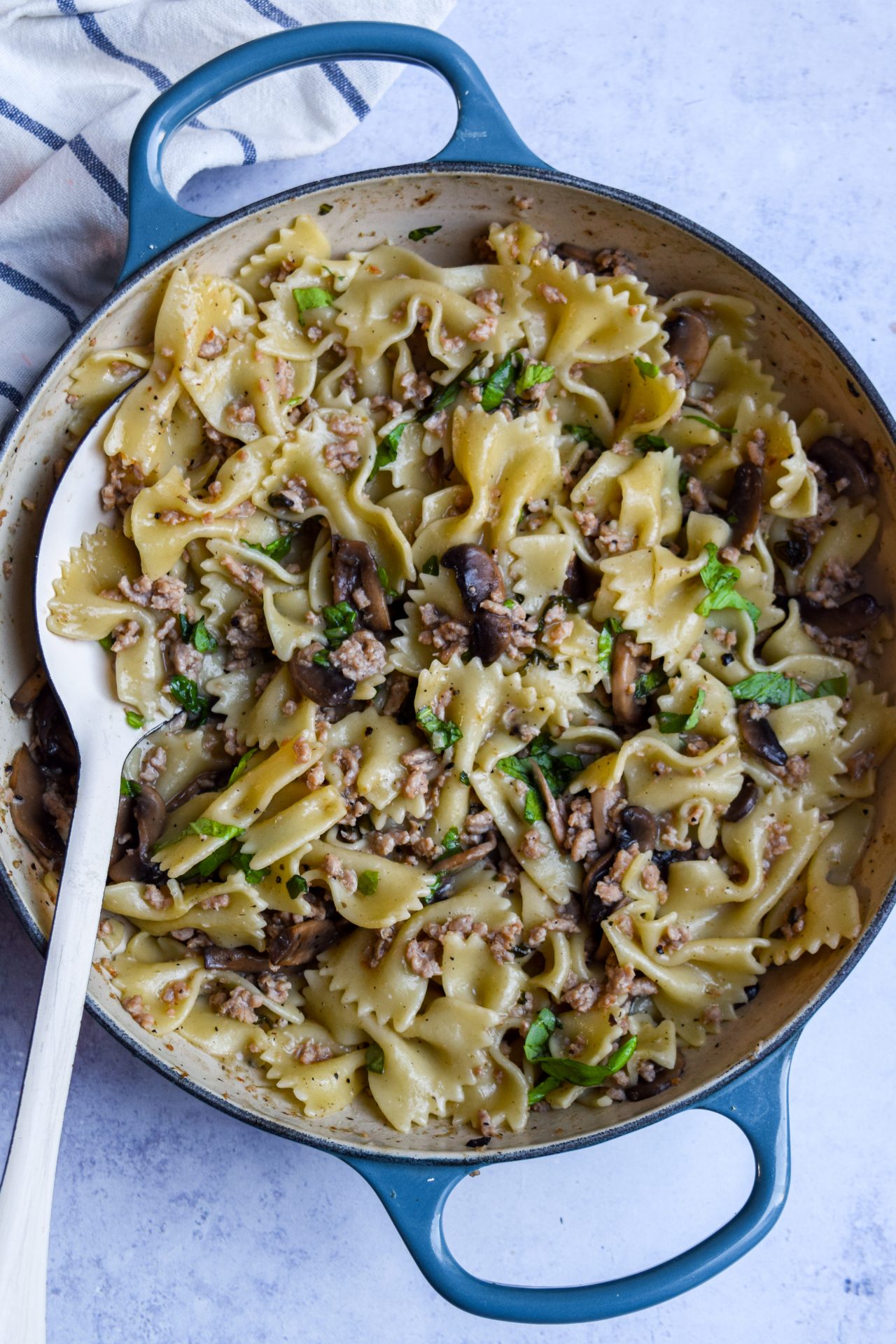 Pork & Mushroom Pasta Bows Rachel Phipps