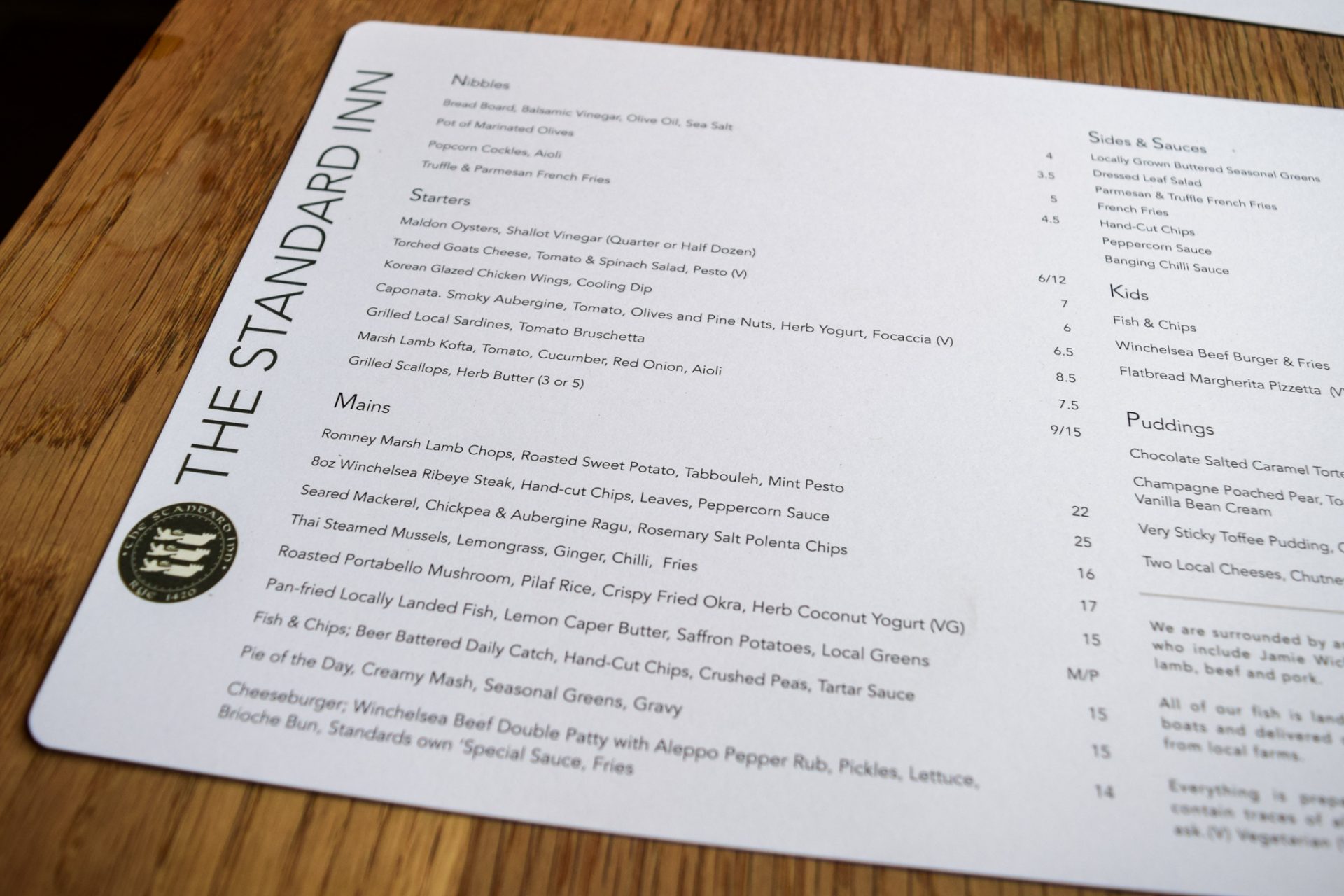 Standard Inn Rye Menu Places To Eat In East Sussex: The Standard Inn, Rye | Rachel Phipps