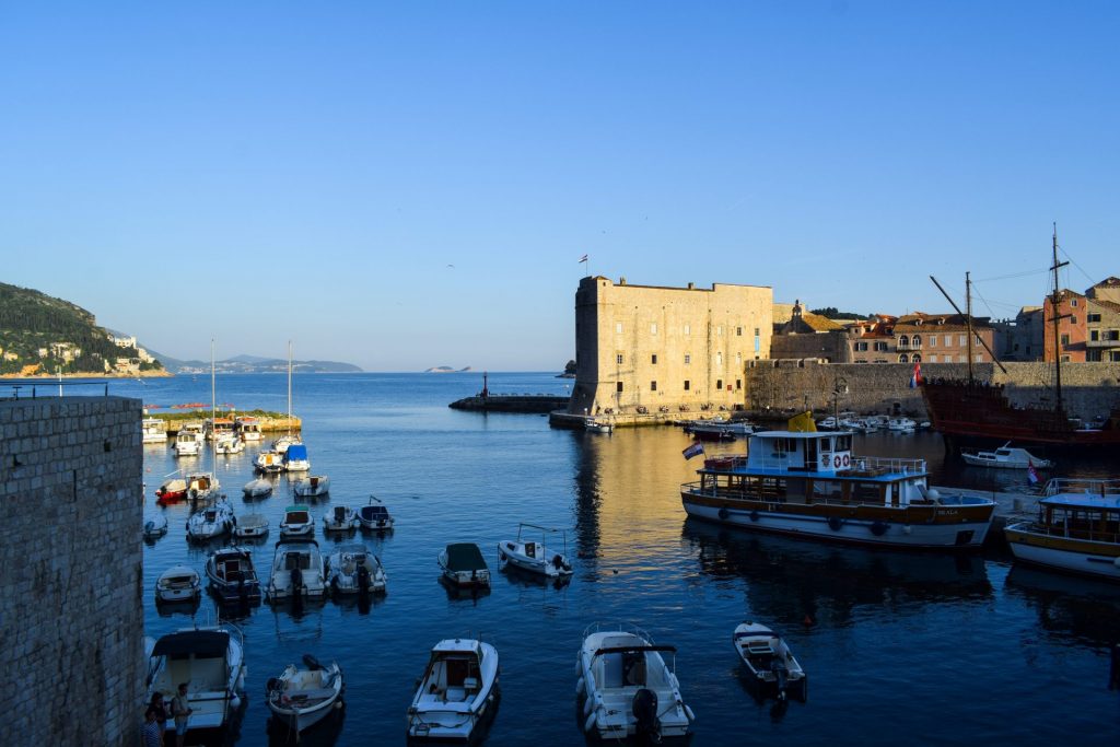 View of the harbour in Old Town Dubrovnik.