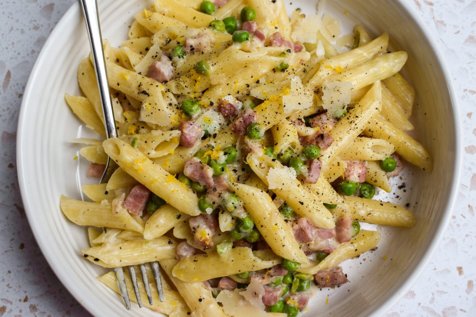 Creamy Pea and Pancetta Pasta Rachel Phipps