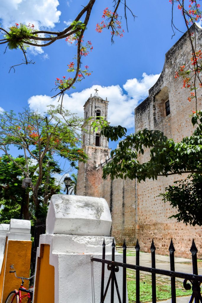 The historic Colonial church in Valladolid, Mexico.