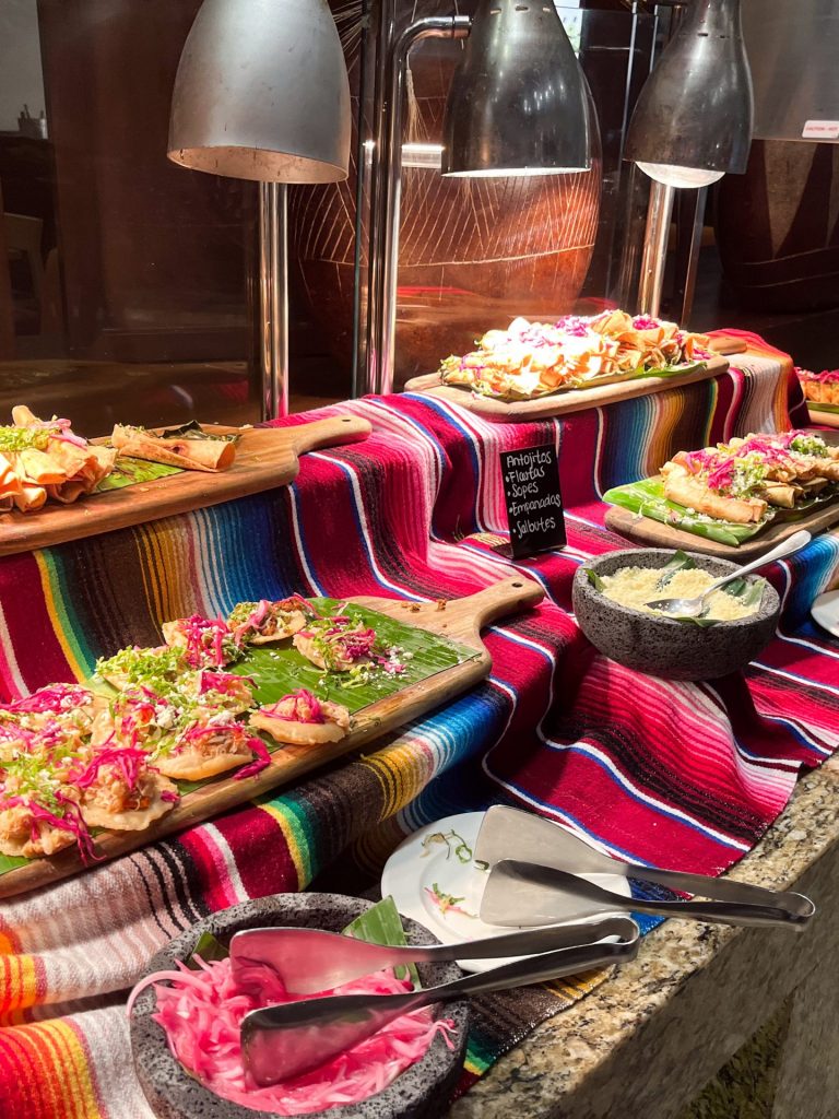 Mexican buffet at at Haven Riviera, Cancun.
