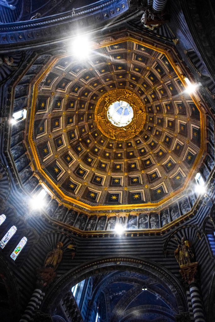 Inside the dome of Siena cathedral.