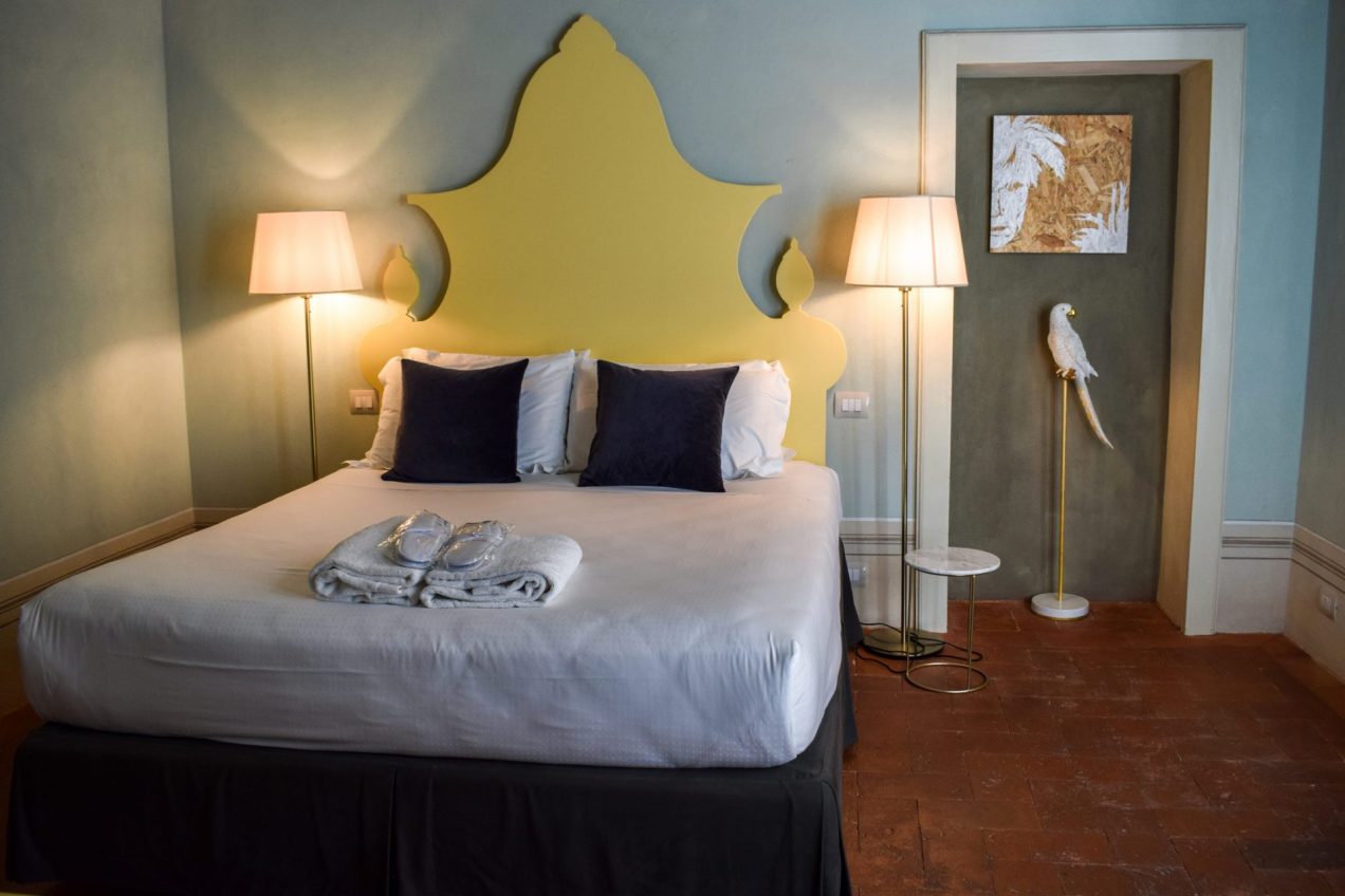 Double bed at Palazzo Feroci
