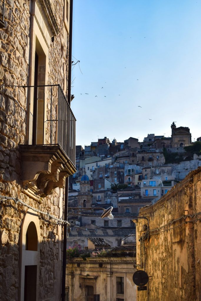 Streets of Ragusa at the golden hour.