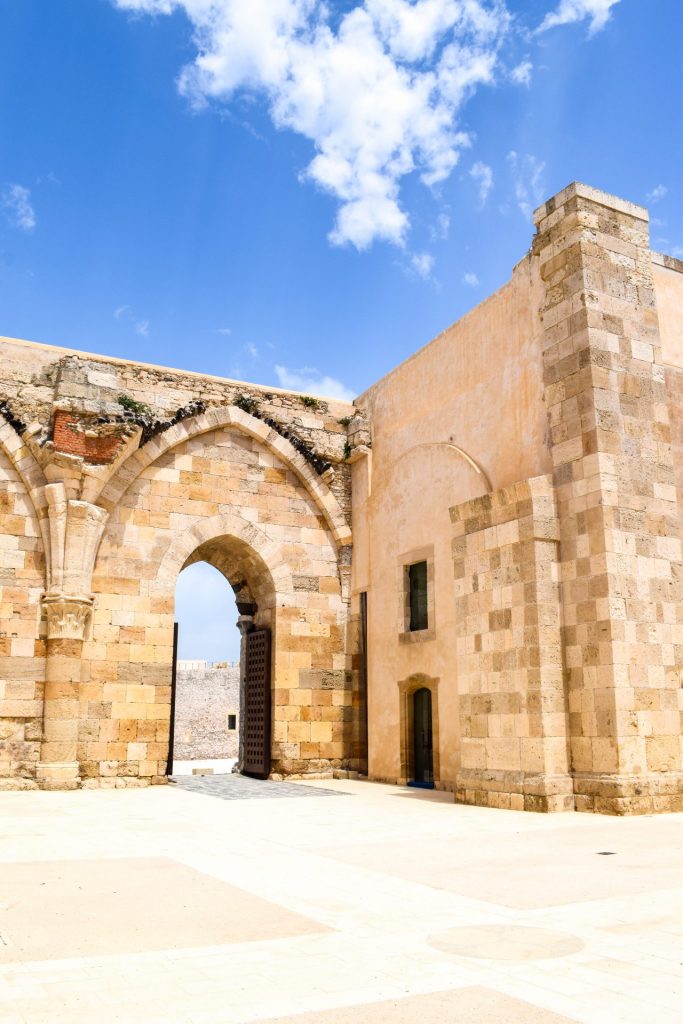 Inside the ruins of the Normal Fortress in Ortigia.