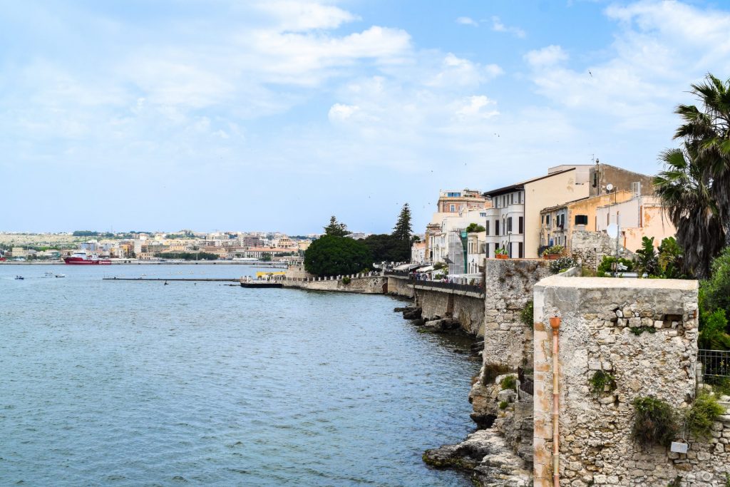 View of Ortigia's coastline from the tip of the island.