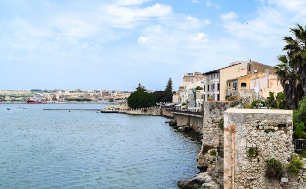 View of Ortigia's coastline from the tip of the island.