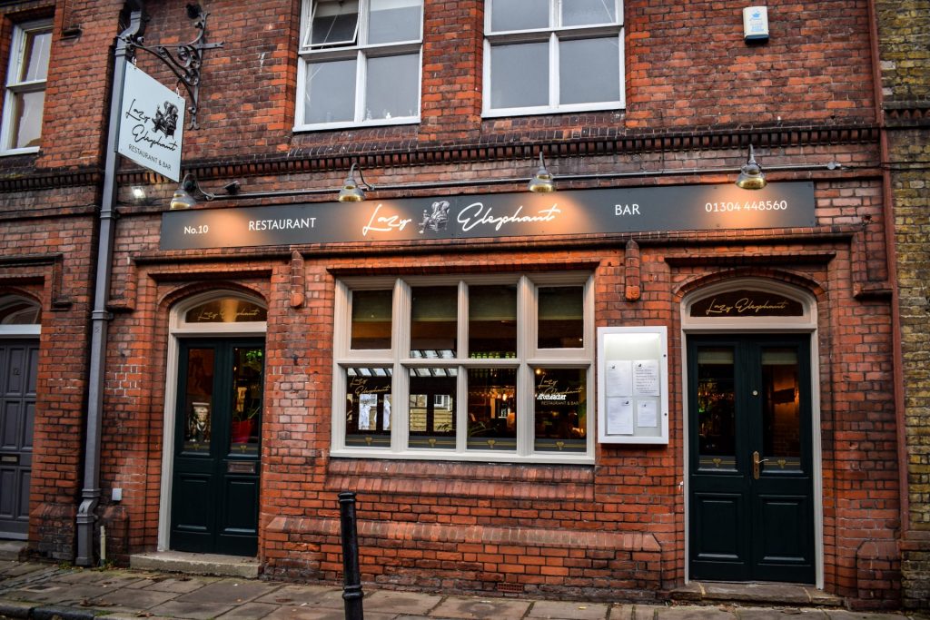 The outside of The Lazy Elephant in Sandwich.