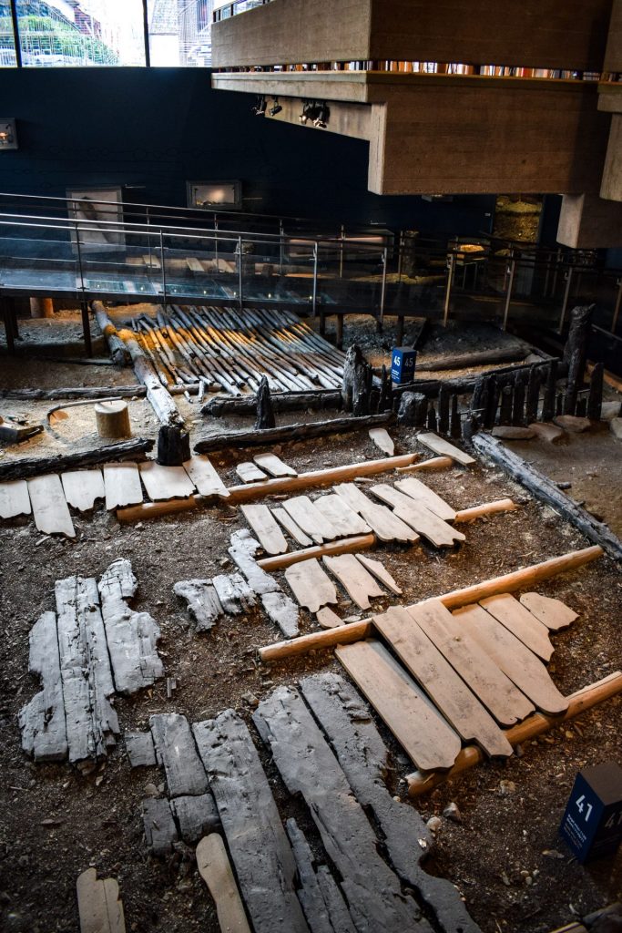 Ruins of old Bergen in the Bryggen museum