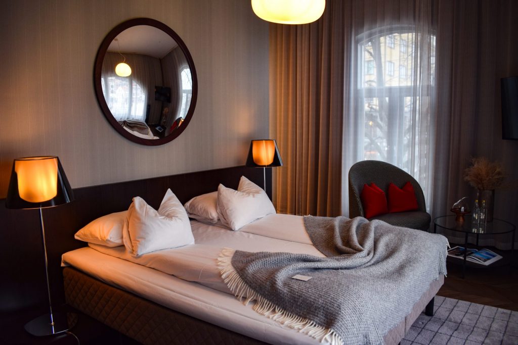 Bed in a Junior Suite at Bergen Børs Hotel