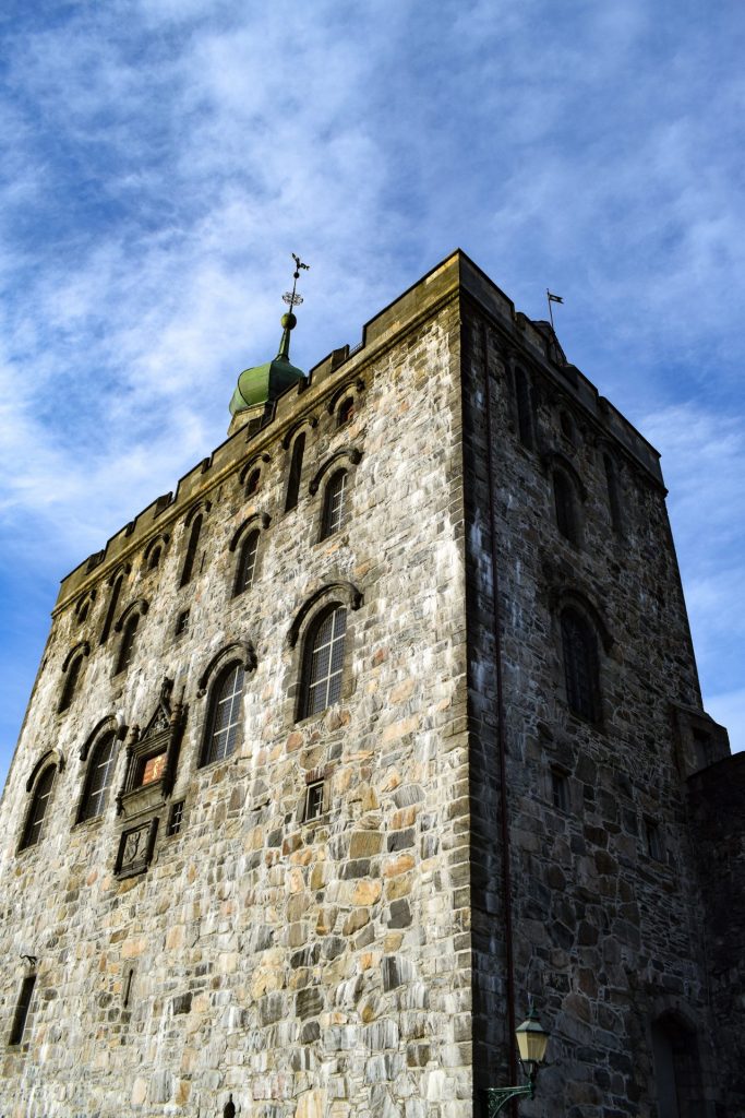 Outside of the Rosenkrantz Tower in Bergen